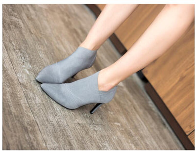 Botas Cortas Tacón Stiletto Punta Aguda Estilo Retro Elegante para Mujer - Image 3