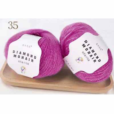 Bufanda Chal de Mohair Tejida a Mano Sudafricana Premium con Ovillo de Lana DIY