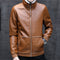 Chaqueta de Cuero y Forro Polar Cordero Cashmere para Hombre