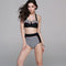 Bikini Talle Alto con Rayas Negro y Rojo