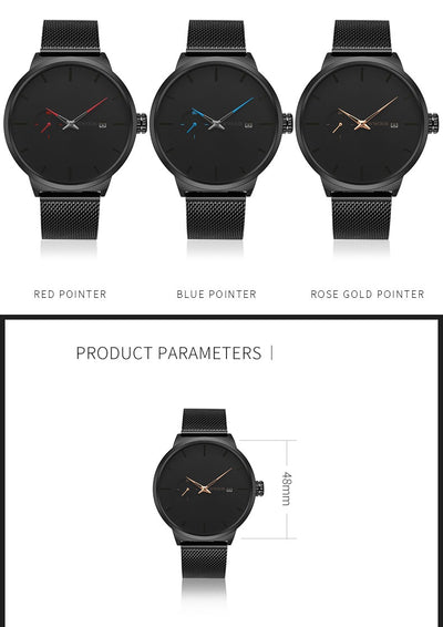 Reloj de Pulsera Casual para Hombre con Correa de Malla y Hebilla de Gancho - Image 12