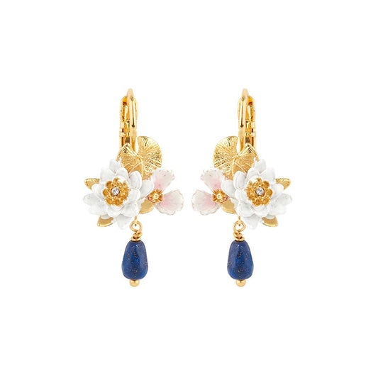 Aretes Vintage Jardín Monet Flores Esmaltadas para Mujer - Image 2