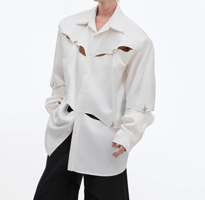 Camisa Oversized con Hombros Acolchados y Detalles Calados - Image 10