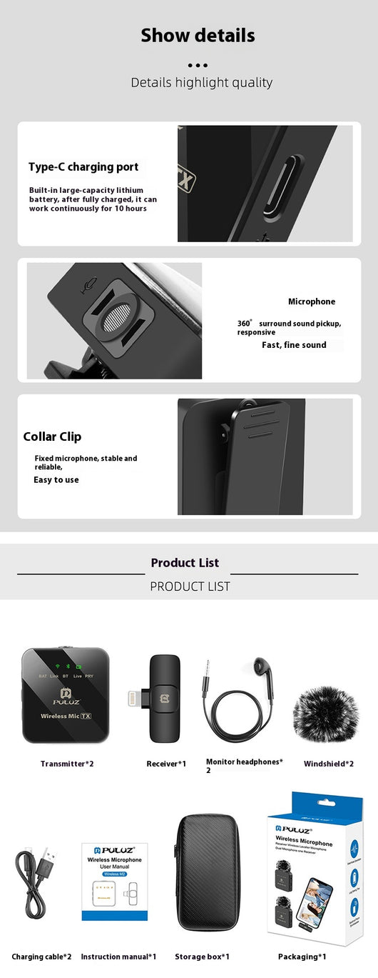 Micrófono Inalámbrico con Clip para Cuello - Manos Libres Profesional - Image 11