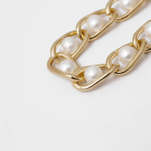 Pulsera de Perlas Incrustadas con Cadena Elegante - Image 10