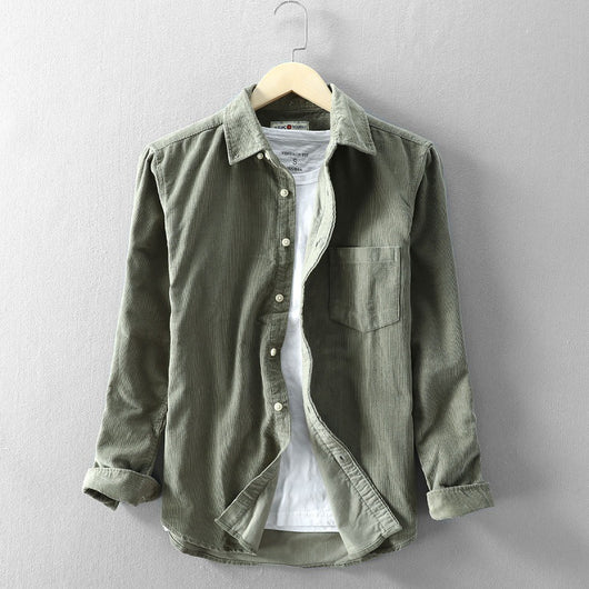 Camisa de Pana para Hombre con Cuello Solapa - Image 10