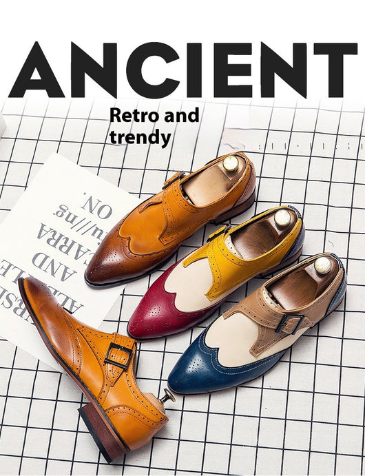 Zapatos de Cuero para Hombre con Bloques de Color - Tendencia Moderna - Image 23