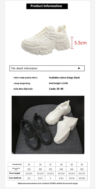 Zapatillas Blancas Deportivas con Suela Gruesa y Transpirables - Image 8