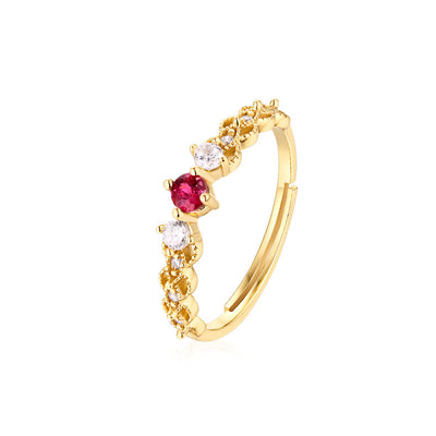 Anillo Retro de Gemas Incrustadas con Diseño Minimalista - Image 4