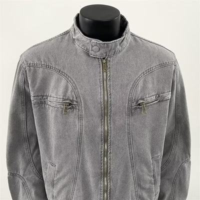 Chaqueta Denim Pesada Vintage Desgastada para Hombre - Image 4