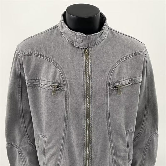 Chaqueta Denim Pesada Vintage Desgastada para Hombre - Image 4