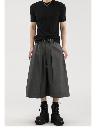 Pantalones Cortos de Vestir con Pliegues y Caída Ancha para Hombre - Image 13