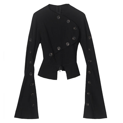Camisa Larga Irregular con Botones - Image 10