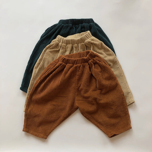 Pantalones Infantiles de Terciopelo Grueso a Rayas - Abrigo Térmico para Niños y Niñas