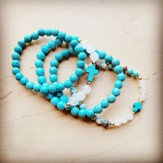 Natural Jade and Hematite Beaded Stretch Bracelet 806x