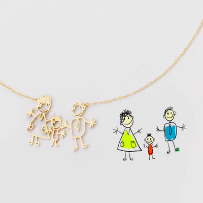 Llavero Personalizado con Dibujo de Niños Pintado a Mano - Image 2