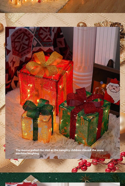 Set de 3 Cajas de Regalo Navideñas con Luces LED Decorativas - Image 22
