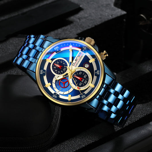 Reloj Deportivo Multifunción Hombre Acero Inoxidable Cuarzo