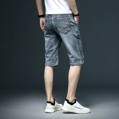 Pantalones Cortos Denim Slim con Bolsillos Oblicuos para Hombre - Image 15
