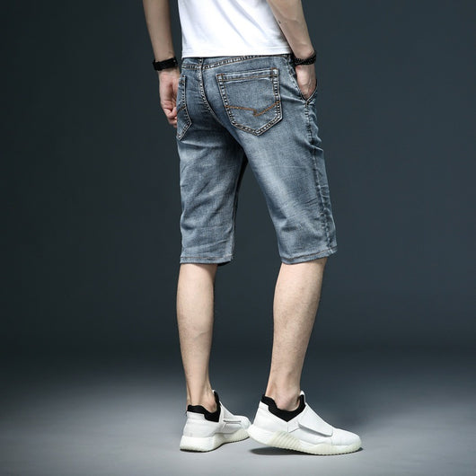 Pantalones Cortos Denim Slim con Bolsillos Oblicuos para Hombre - Image 15