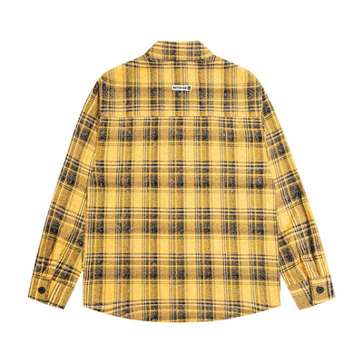 Camisa Suelta a Cuadros de Manga Larga para Hombre - Image 14