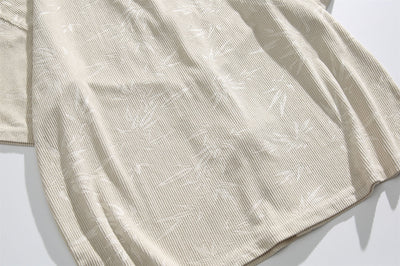 Camisa Retro Bambú Estilo Chino con Patrón Oscuro de Manga Corta para Hombre - Image 12