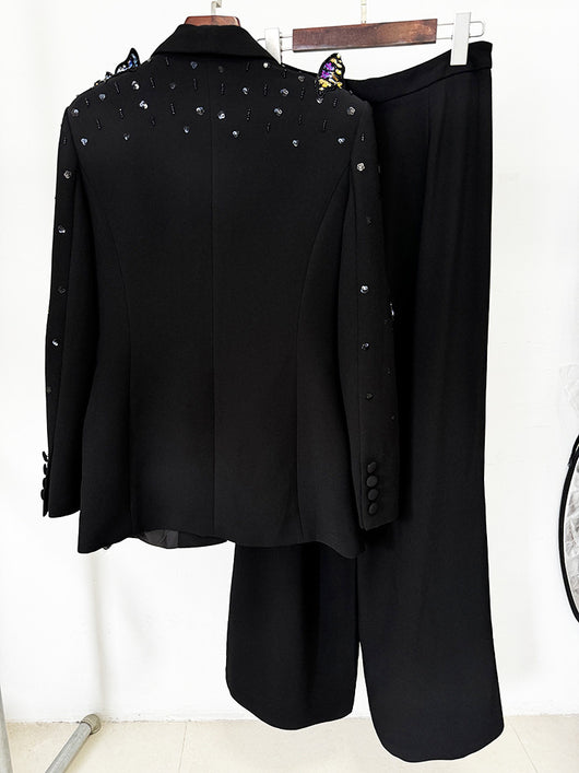 Conjunto de Traje con Mariposas 3D y Cristales Brillantes para Mujer - Image 16