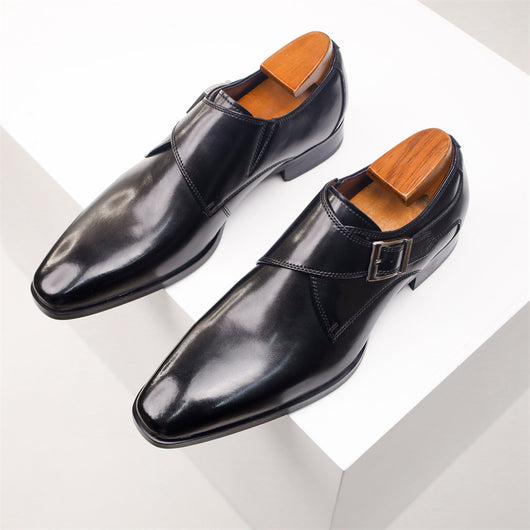 Zapatos Formales de Cuero para Hombre Estilo Británico Punta Cuadrada - Image 8