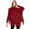 Suéter de Cuello Alto con Flecos Acrilico - Poncho Cálido y Elegante