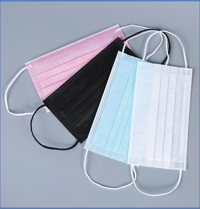 Light blue disposable face mask with ear loops, showing pleated design, against a white background. - Image 11