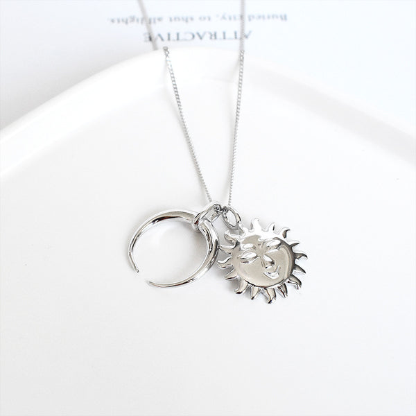 Collar de Plata Esterlina Sol y Luna - Image 3