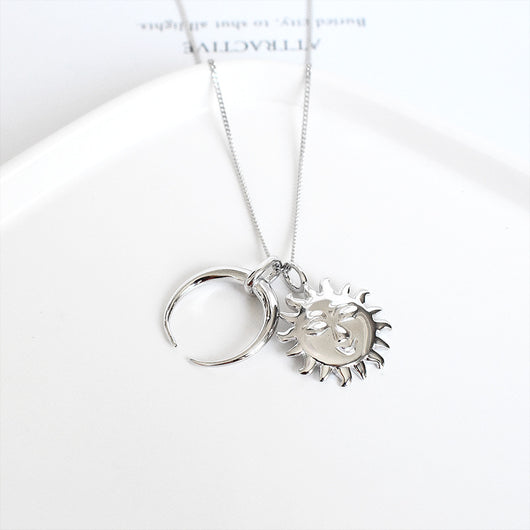 Collar de Plata Esterlina Sol y Luna - Image 3