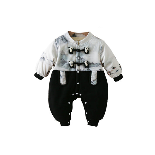 Pijama Enterizo Bebé Estilo Otoñal con Diseño Cartoon y Forro Polar - Image 4