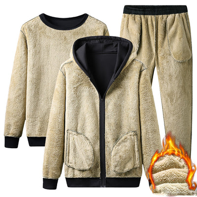 Conjunto de Sudadera Gruesa de Terciopelo para Hombre Talla Grande - Image 8