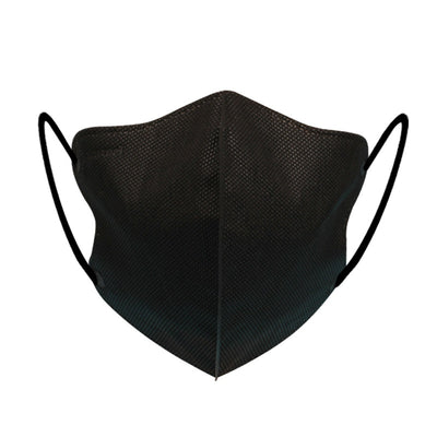 Black 3D stereoscopic protective face mask with ear hooks, individually packed, shown with a box of 30. - Image 3