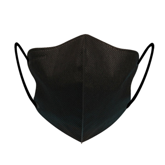 Black 3D stereoscopic protective face mask with ear hooks, individually packed, shown with a box of 30. - Image 3
