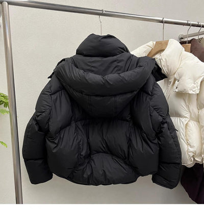 Chaqueta Acolchada Suelta con Capucha para Mujer - Image 9