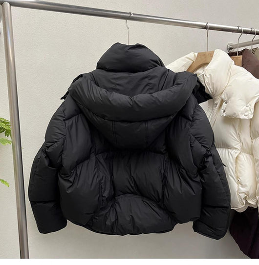 Chaqueta Acolchada Suelta con Capucha para Mujer - Image 9
