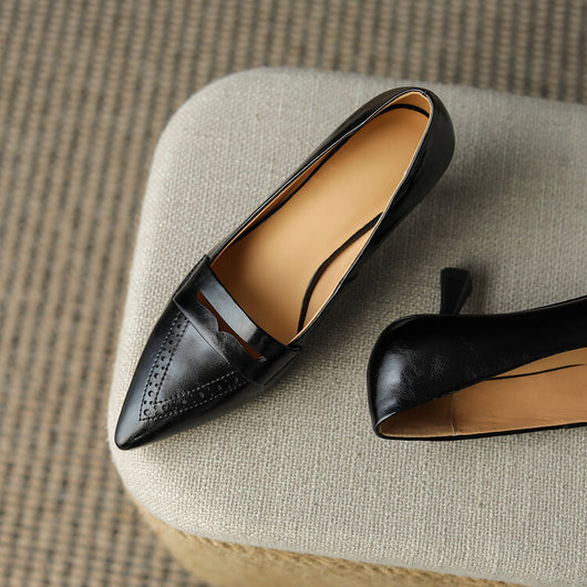 Zapatos de Tacón Medio con Punta Fina y Detalles Calados - Tallas Grandes - Image 23