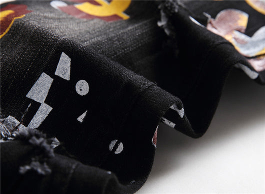 Pantalones Denim Slim Fit con Diseño de Personalidad para Discoteca - Image 7