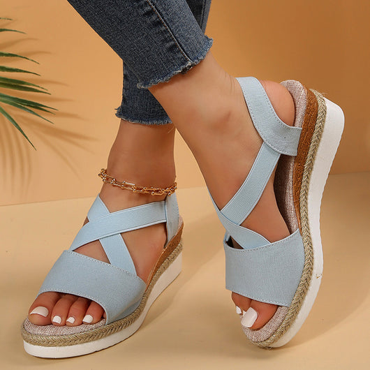 Sandalias Cuña Gladiadora Plataforma Mujer Cómodo Verano - Image 4