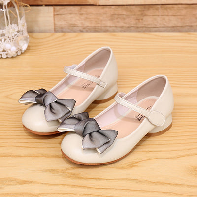 Zapatos de Princesa para Niñas con Moño de Encaje - Tacón Bajo Otoño - Image 4