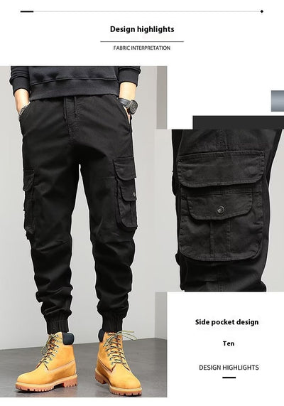 Pantalones Casuales Sueltos con Cintura Elástica y Múltiples Bolsillos - Image 6