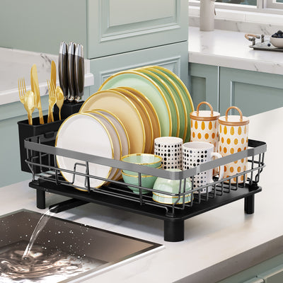 Escurridor Organizador de Cocina de Dos Niveles para Platos y Tazones