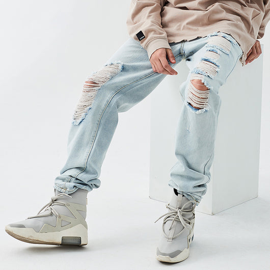 Pantalones Vaqueros Rotos Holgados Estilo Urbano para Hombre - Image 14