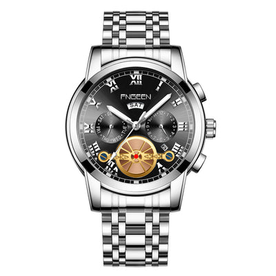 Reloj Multifunción Tourbillon Acero Inoxidable con Banda de Acero - Image 10