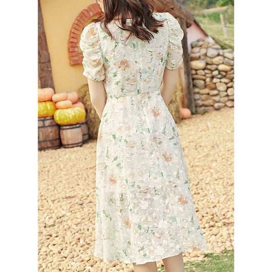 Vestido Midi con Lazo Bordado y Textura Delicada - Image 7