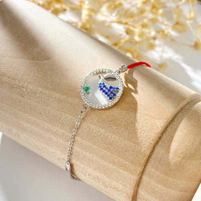 Pulsera Plata S925 Constelación Acuario Esmeralda Minimalista - Image 3