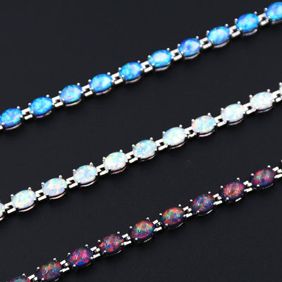 Pulsera Tenis de Ópalos Ovalados para Mujer - Image 10