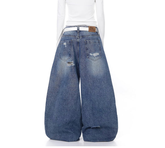 Jeans Curvy Desgastados con Parches Lavado Vintage - Image 3